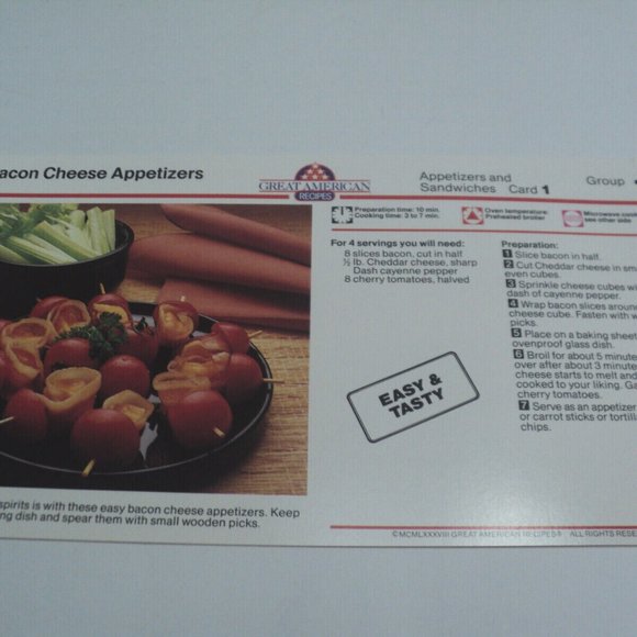 1988 McCall's Card Mark Great American Recipes Cards and Container - Picture 3 of 3